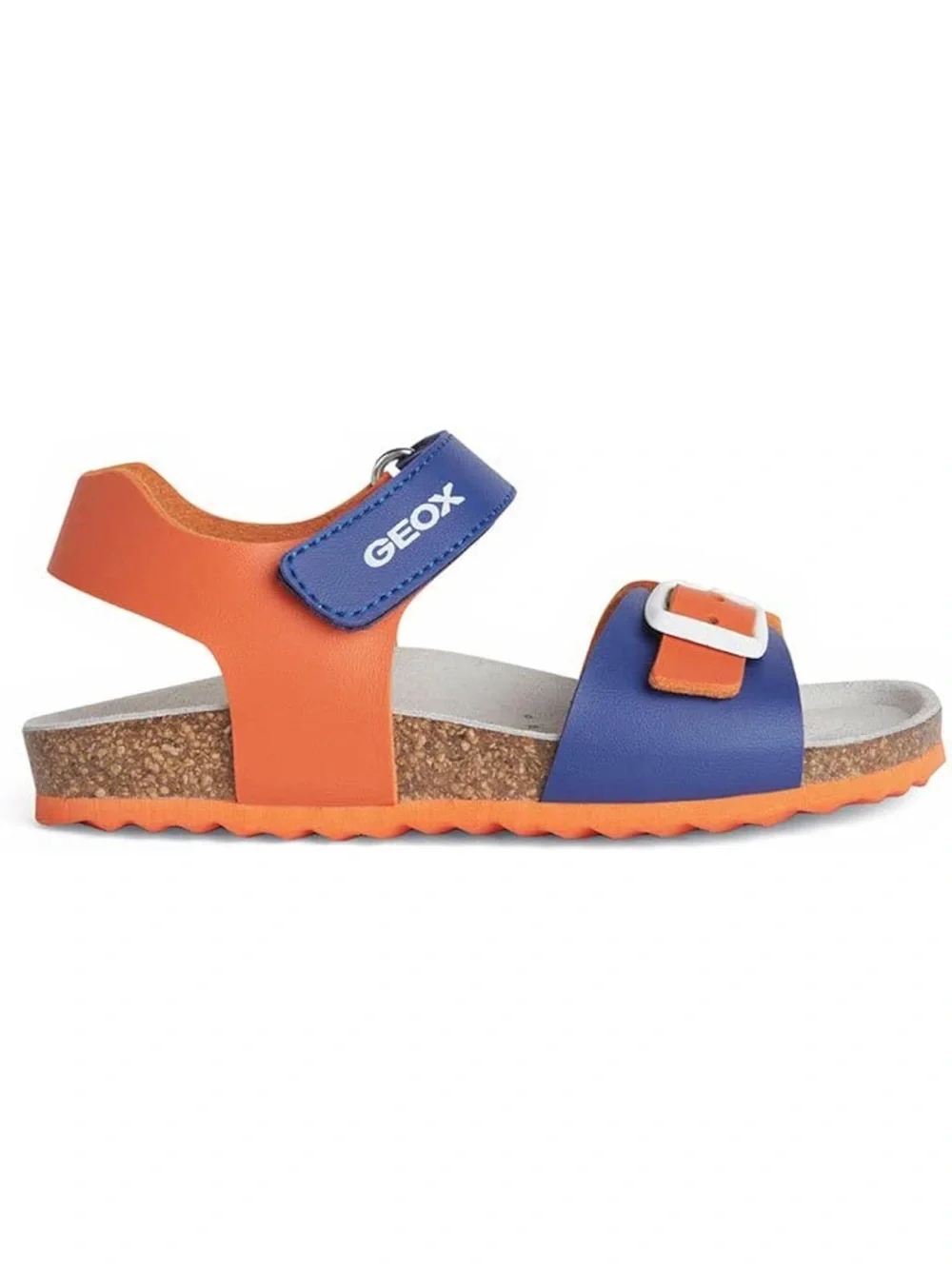 NEW!! Boys Geox Kids Jr. Ghita Orange/Royal Adjustable Buckle Sandals Size 10.5